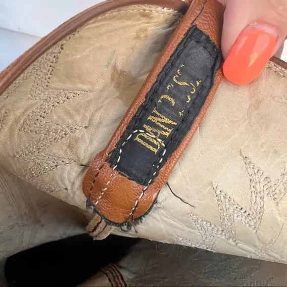 Vintage Dan Post 12A Tegu Teju Lizard brown cognac cowboy western boots
